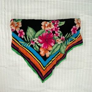 Forever 21 Floral Bandana Crop Top Hawaiian Island Colorful Top Women Size Small